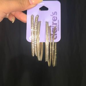 3 pairs of Gold hoops